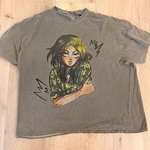 Anime Billie Eilish oversized T
